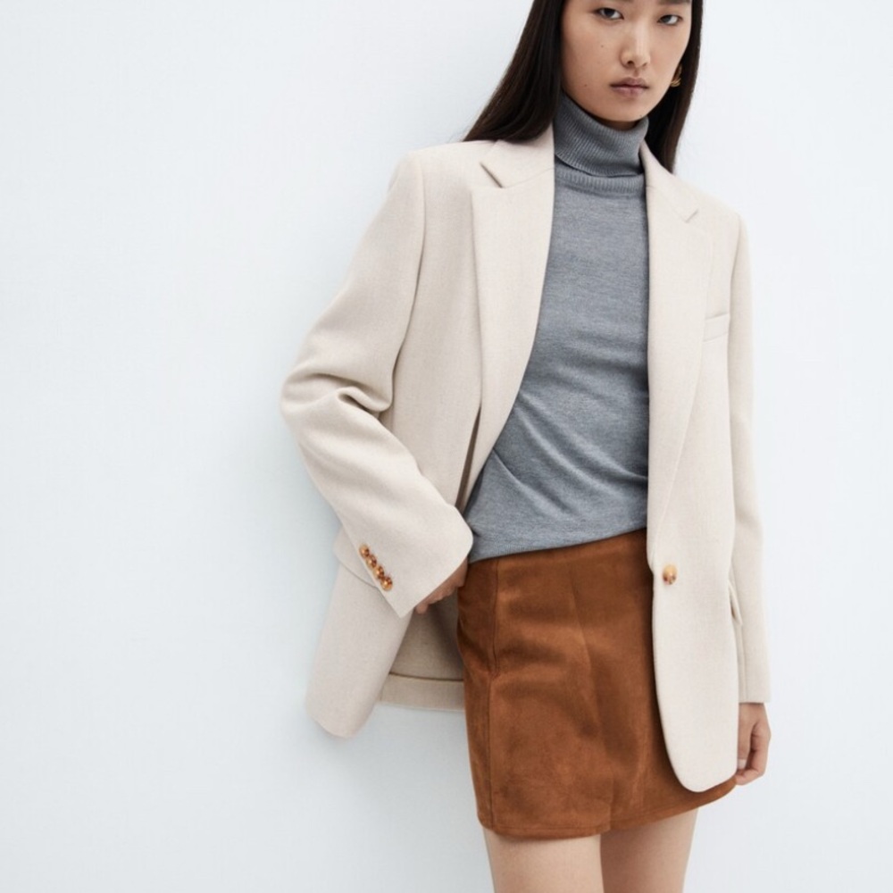 Mango Structured wool mix blazer